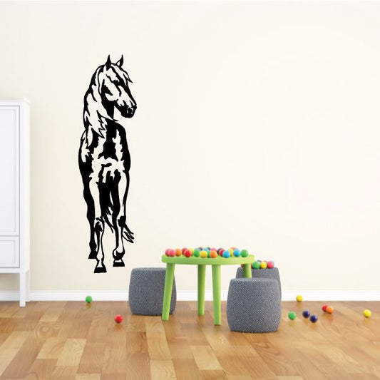 Arabian horse decal with black standing horse silhouette