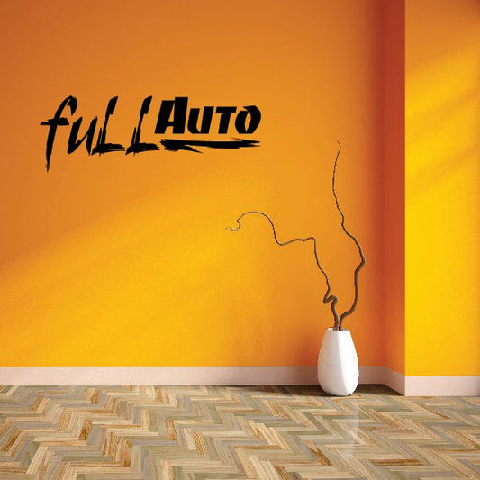 Full Auto wall decal, black stylized lettering