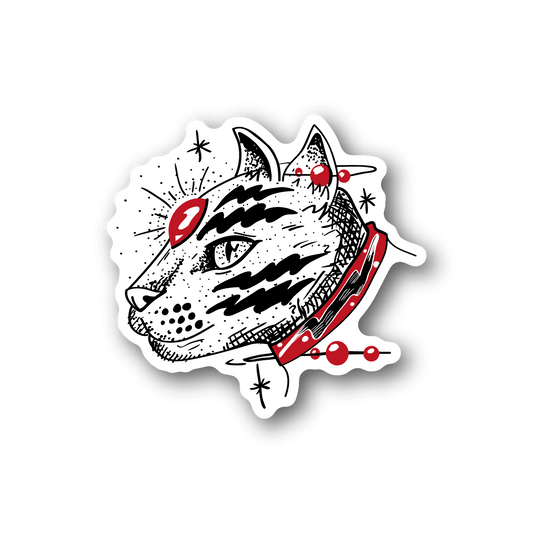 Galactic Cat Vinyl Sticker weather-resistant vinyl sticker by VinylDisorder