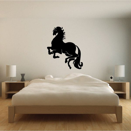 Black galloping horse wall decal