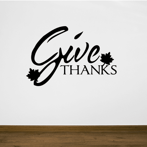 Thanksgiving leaves wall decal with Give Thanks lettering