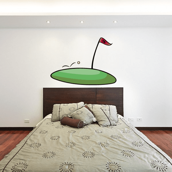 Image of Golf Flag Pin Wall Decal - Vinyl Sticker - Car Sticker - Die Cut Sticker - CDSCOLOR094