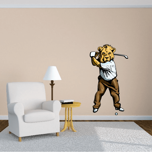 Image of Golf Mascot Wall Decal - Vinyl Sticker - Car Sticker - Die Cut Sticker - CDSCOLOR151
