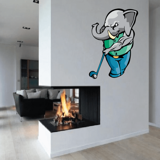 Image of Golf Mascot Wall Decal - Vinyl Sticker - Car Sticker - Die Cut Sticker - CDSCOLOR153
