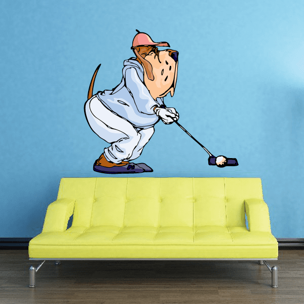 Image of Golf Mascot Wall Decal - Vinyl Sticker - Car Sticker - Die Cut Sticker - CDSCOLOR158