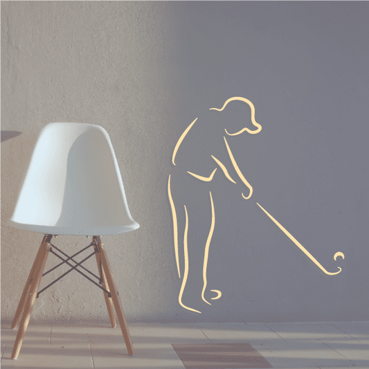 Image of Golfer Wall Decal - Vinyl Sticker - Car Sticker - Die Cut Sticker - CDSCOLOR011