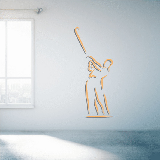 Image of Golfer Wall Decal - Vinyl Sticker - Car Sticker - Die Cut Sticker - CDSCOLOR014