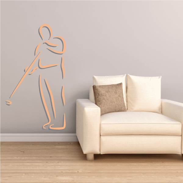 Image of Golfer Wall Decal - Vinyl Sticker - Car Sticker - Die Cut Sticker - CDSCOLOR020