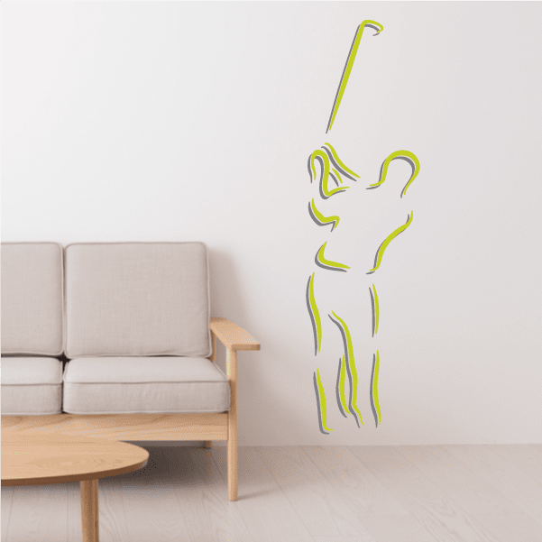 Image of Golfer Wall Decal - Vinyl Sticker - Car Sticker - Die Cut Sticker - CDSCOLOR042