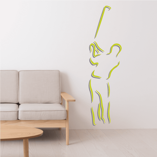 Image of Golfer Wall Decal - Vinyl Sticker - Car Sticker - Die Cut Sticker - CDSCOLOR042