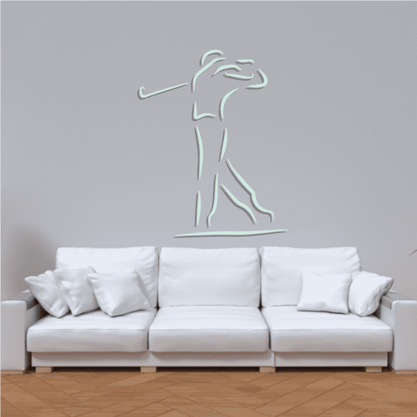 Image of Golfer Wall Decal - Vinyl Sticker - Car Sticker - Die Cut Sticker - CDSCOLOR043