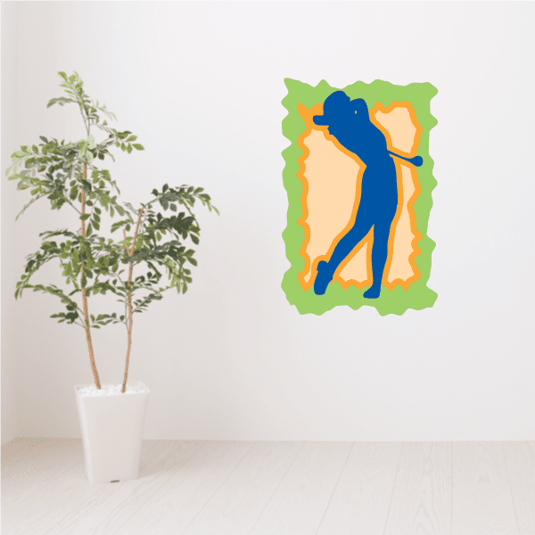 Image of Golfer Wall Decal - Vinyl Sticker - Car Sticker - Die Cut Sticker - CDSCOLOR045
