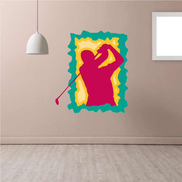Image of Golfer Wall Decal - Vinyl Sticker - Car Sticker - Die Cut Sticker - CDSCOLOR057