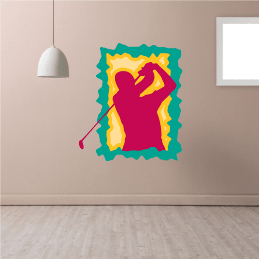 Image of Golfer Wall Decal - Vinyl Sticker - Car Sticker - Die Cut Sticker - CDSCOLOR057