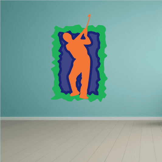 Image of Golfer Wall Decal - Vinyl Sticker - Car Sticker - Die Cut Sticker - CDSCOLOR059