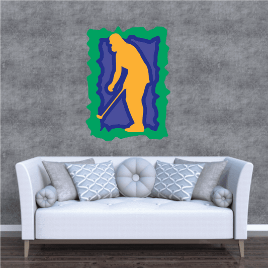 Image of Golfer Wall Decal - Vinyl Sticker - Car Sticker - Die Cut Sticker - CDSCOLOR060