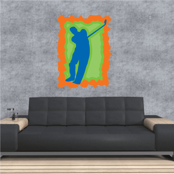 Image of Golfer Wall Decal - Vinyl Sticker - Car Sticker - Die Cut Sticker - CDSCOLOR061