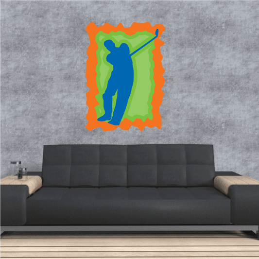 Image of Golfer Wall Decal - Vinyl Sticker - Car Sticker - Die Cut Sticker - CDSCOLOR061