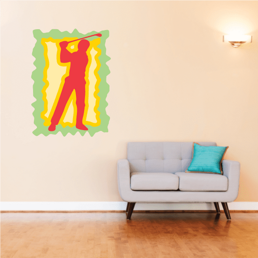 Image of Golfer Wall Decal - Vinyl Sticker - Car Sticker - Die Cut Sticker - CDSCOLOR063