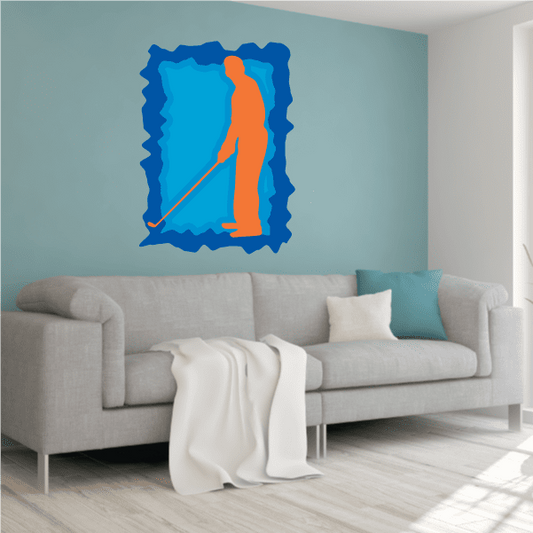 Image of Golfer Wall Decal - Vinyl Sticker - Car Sticker - Die Cut Sticker - CDSCOLOR064