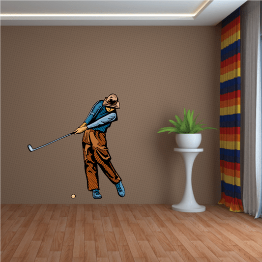 Image of Golfer Wall Decal - Vinyl Sticker - Car Sticker - Die Cut Sticker - CDSCOLOR067