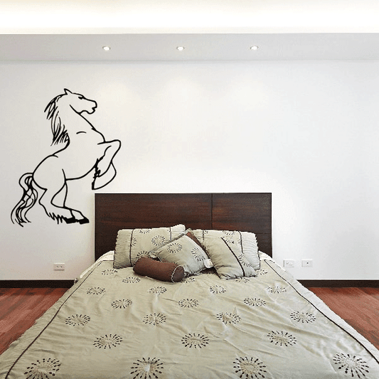 Standing horse outline decal, black line art