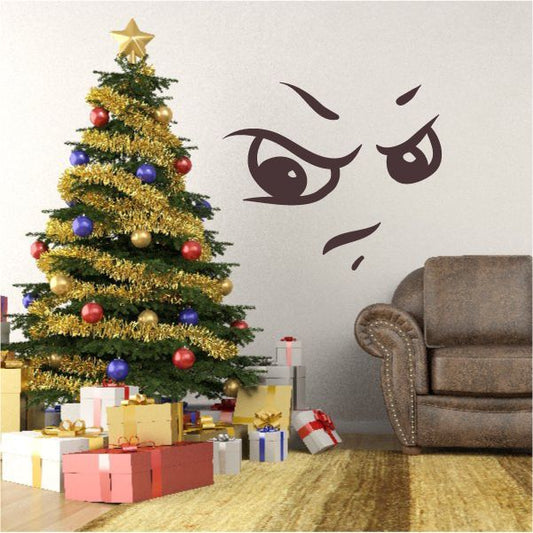 Image of Grumpy Face Expression Wall Decal - Vinyl Decal - Car Decal - Idcolor070