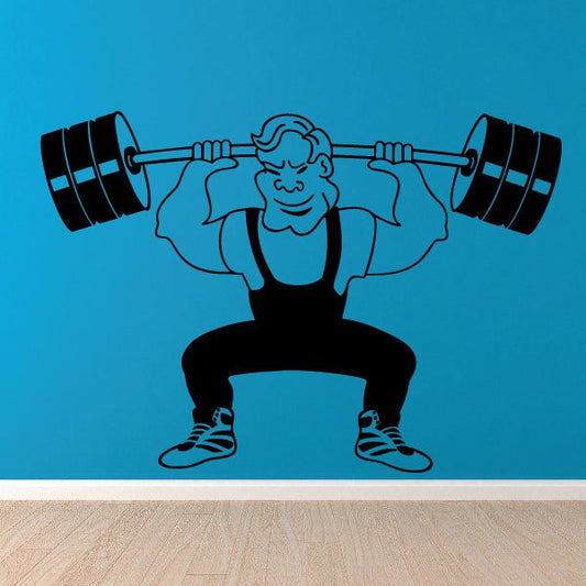 Image of Guy Squat Lifting Fitness Wall Decal - Vinyl Decal - Car Decal - MC028