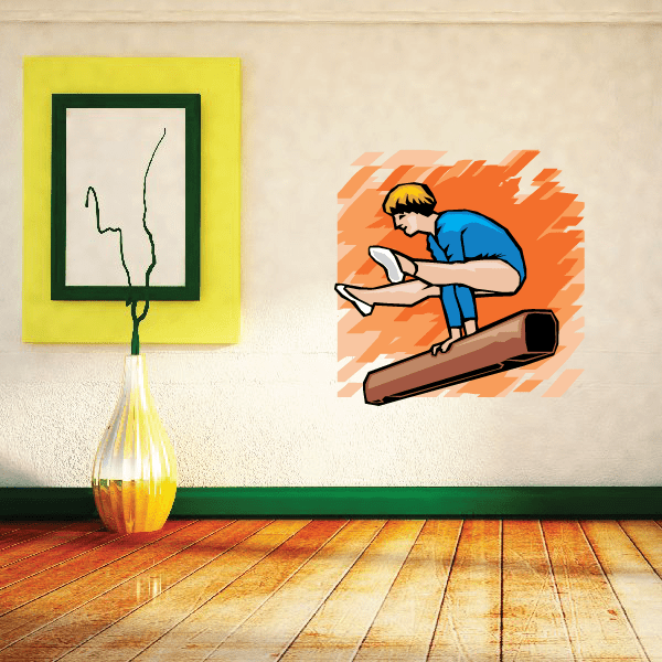 Image of Gymnastics on bar Sticker