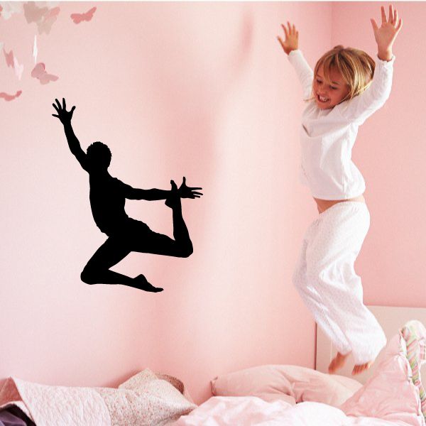 Gymnastics wall decal vinyl silhouette of a gymnast in a split pose