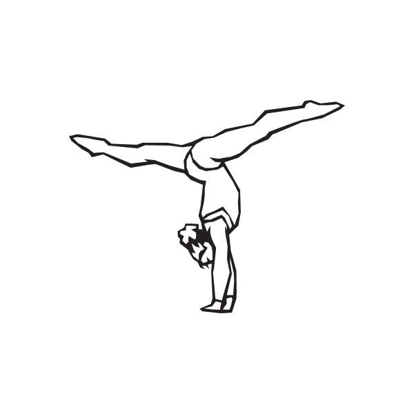 Gymnastics wall decal vinyl of a gymnast in an extended balance pose