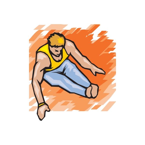 Gymnastics wall decal sticker of a yellow-haired gymnast in orange lightning