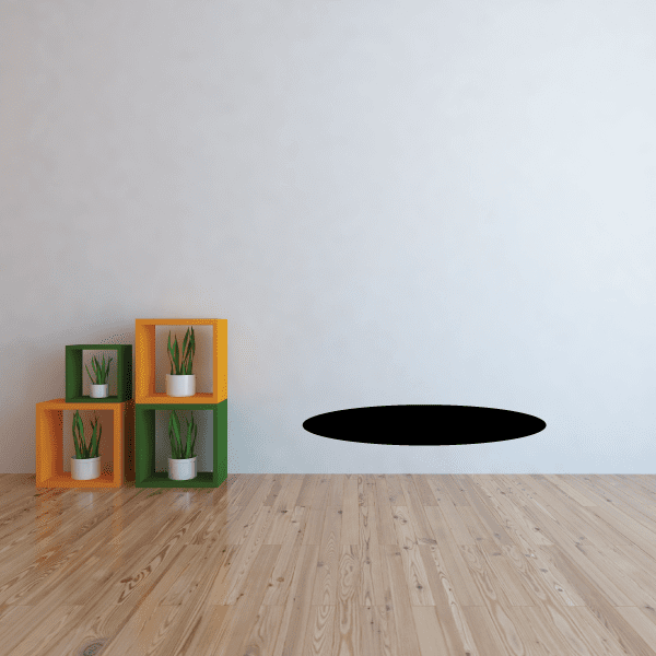 Halloween vinyl wall decal, black oval wall shape
