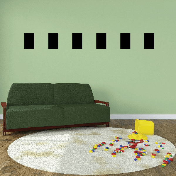 Halloween vinyl wall decal with a row of black rectangular block shapes