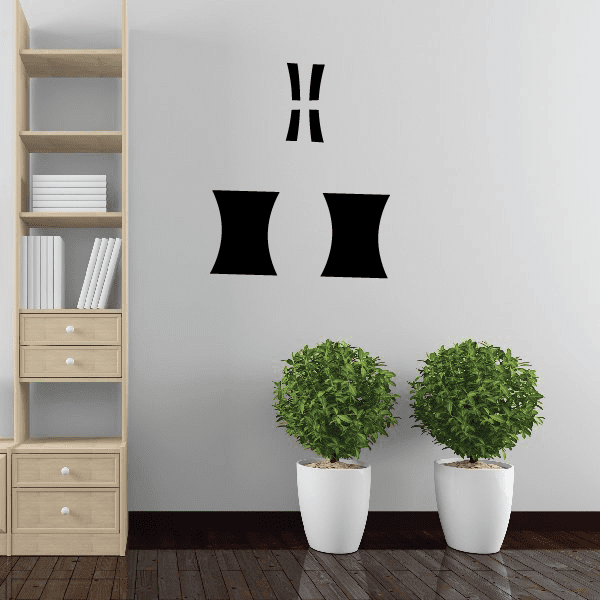 Halloween vinyl wall decal with black window panes and candle shapes