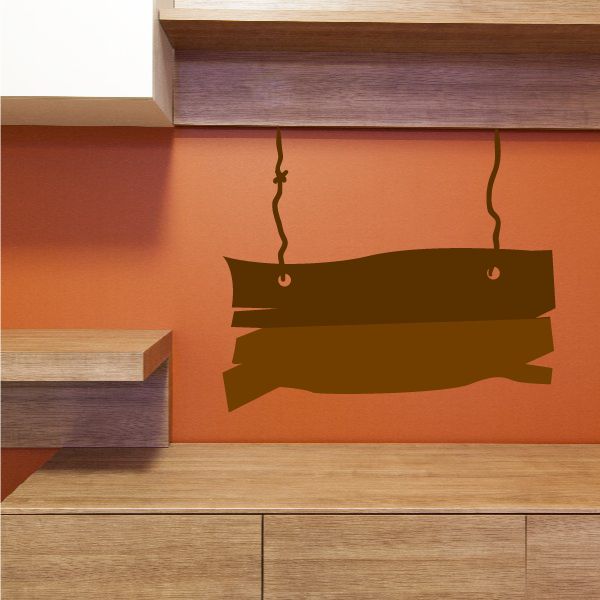 Halloween wooden plank decor sign sticker, dark hanging banner with jagged edges