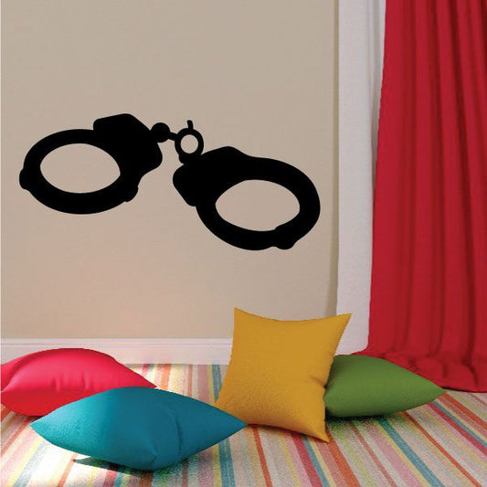 Hand cuffs decal with black handcuff silhouette