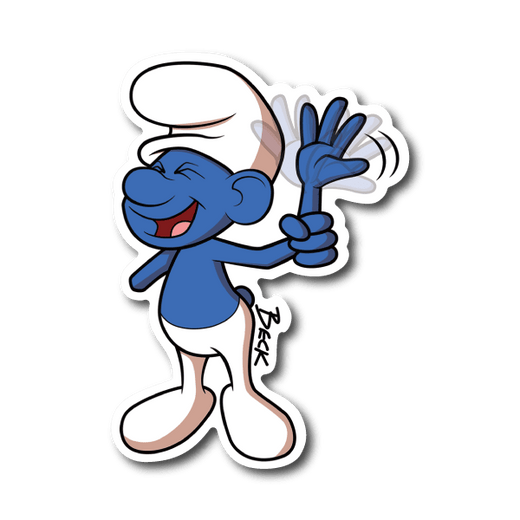 Handy Smurf Vinyl Sticker