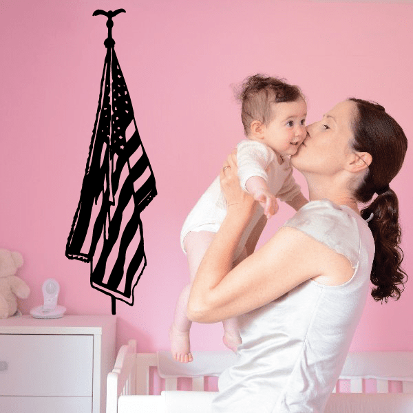 Image of Hanging America Flag Decal