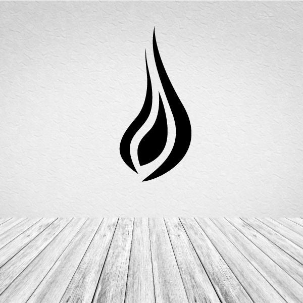 Hanukkah candle flame decal, black and orange flame graphic