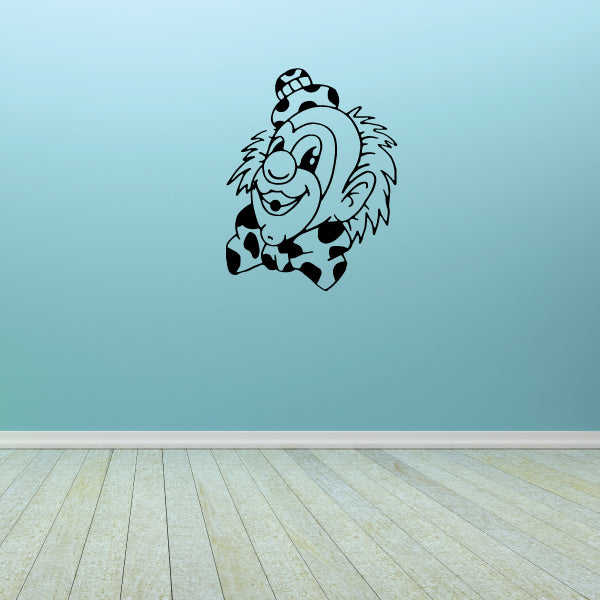 Happy Clown Decals wall art of a clown with a red bow tie