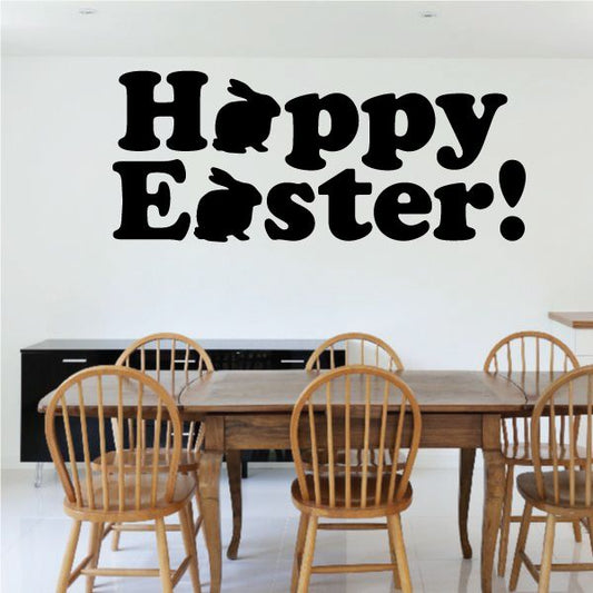 Happy Easter quote decal with black “Happy Easter!” lettering