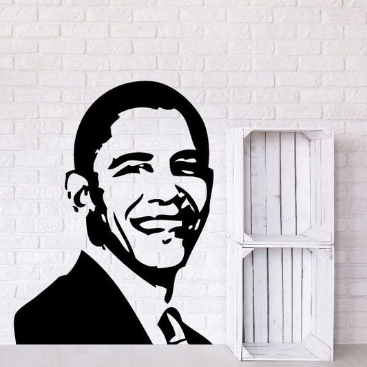 Obama portrait decal with smiling face