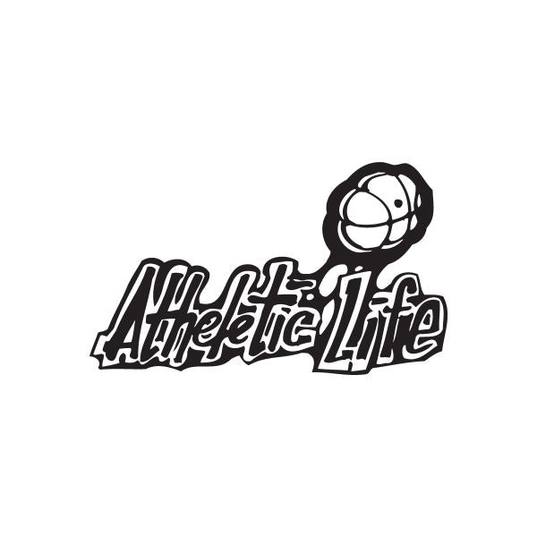 Athletic Life wall decal with basketball icon, black vinyl lettering