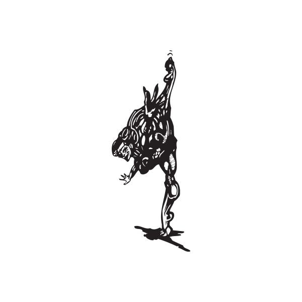 Black lizard-like creature vinyl wall decal silhouette