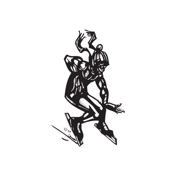 Black vinyl wall decal of a fitness athlete silhouette holding a weight