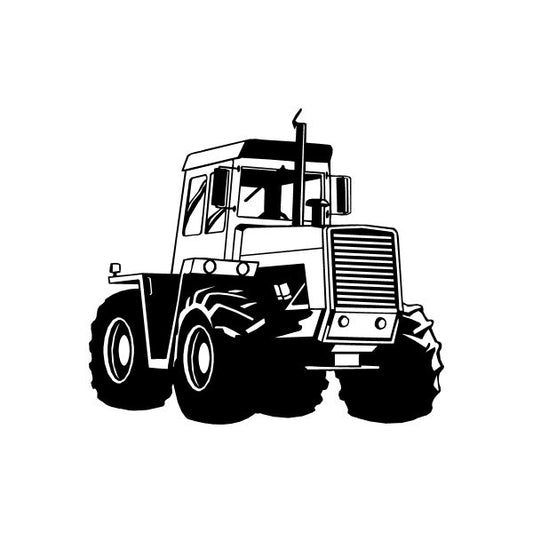 Tow truck cab decal with black line-art silhouette