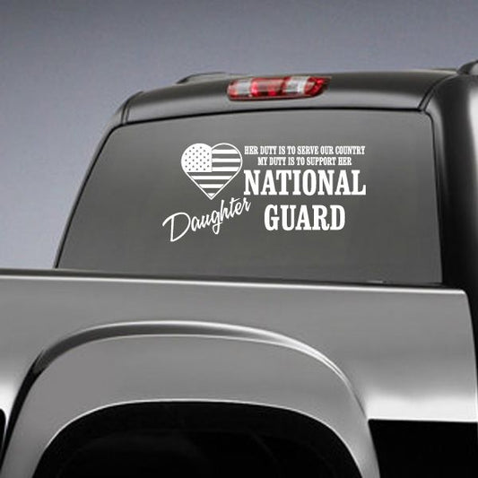 Image of Her Duty Daughter National Guard Decal