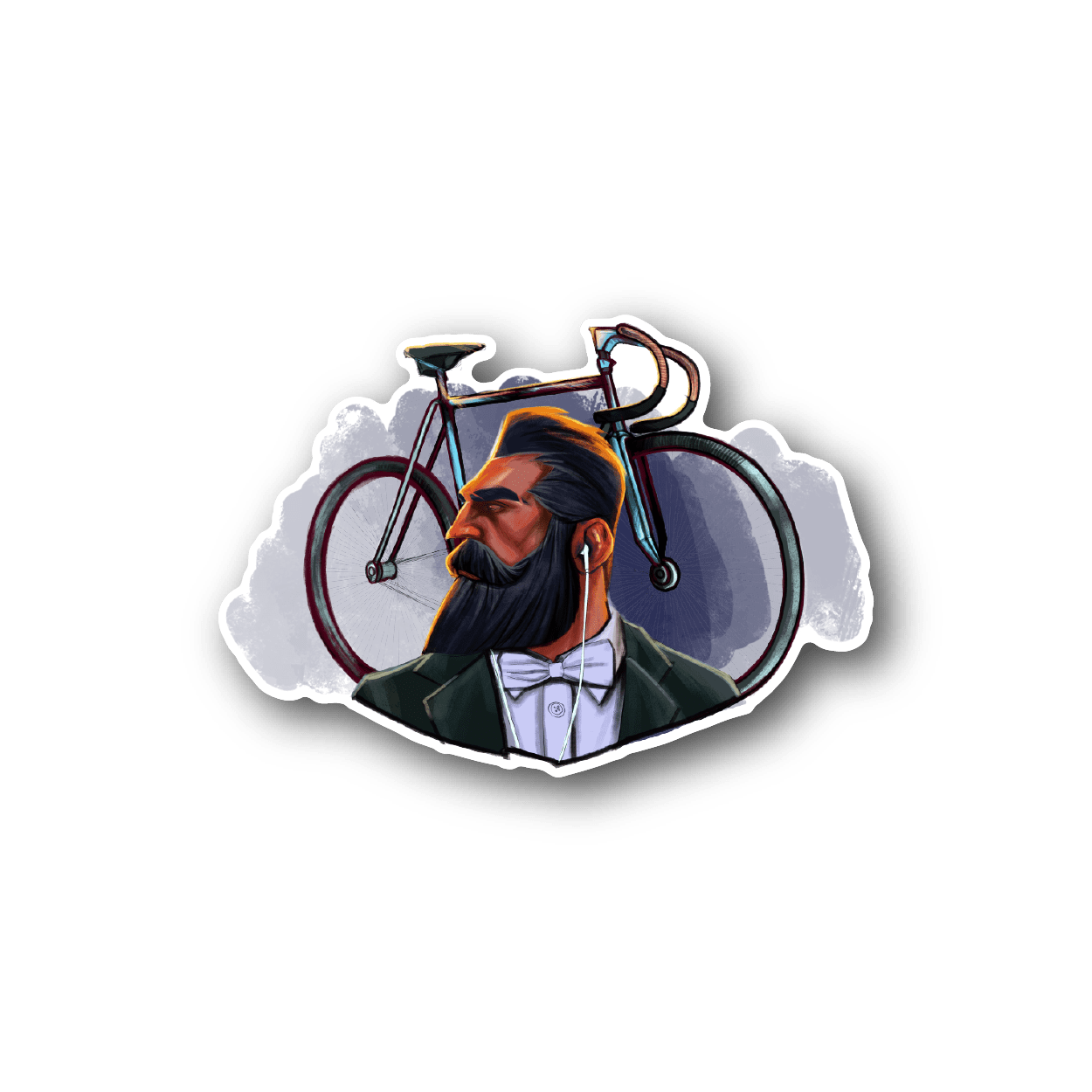 Image of Hipster Bicycle Sticker