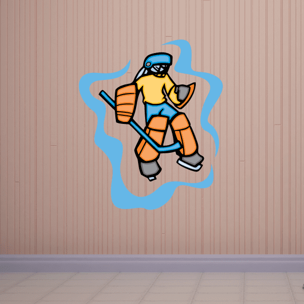 Image of Hockey Bunny Wall Decal - Vinyl Sticker - Car Sticker - Die Cut Sticker - CDSCOLOR002